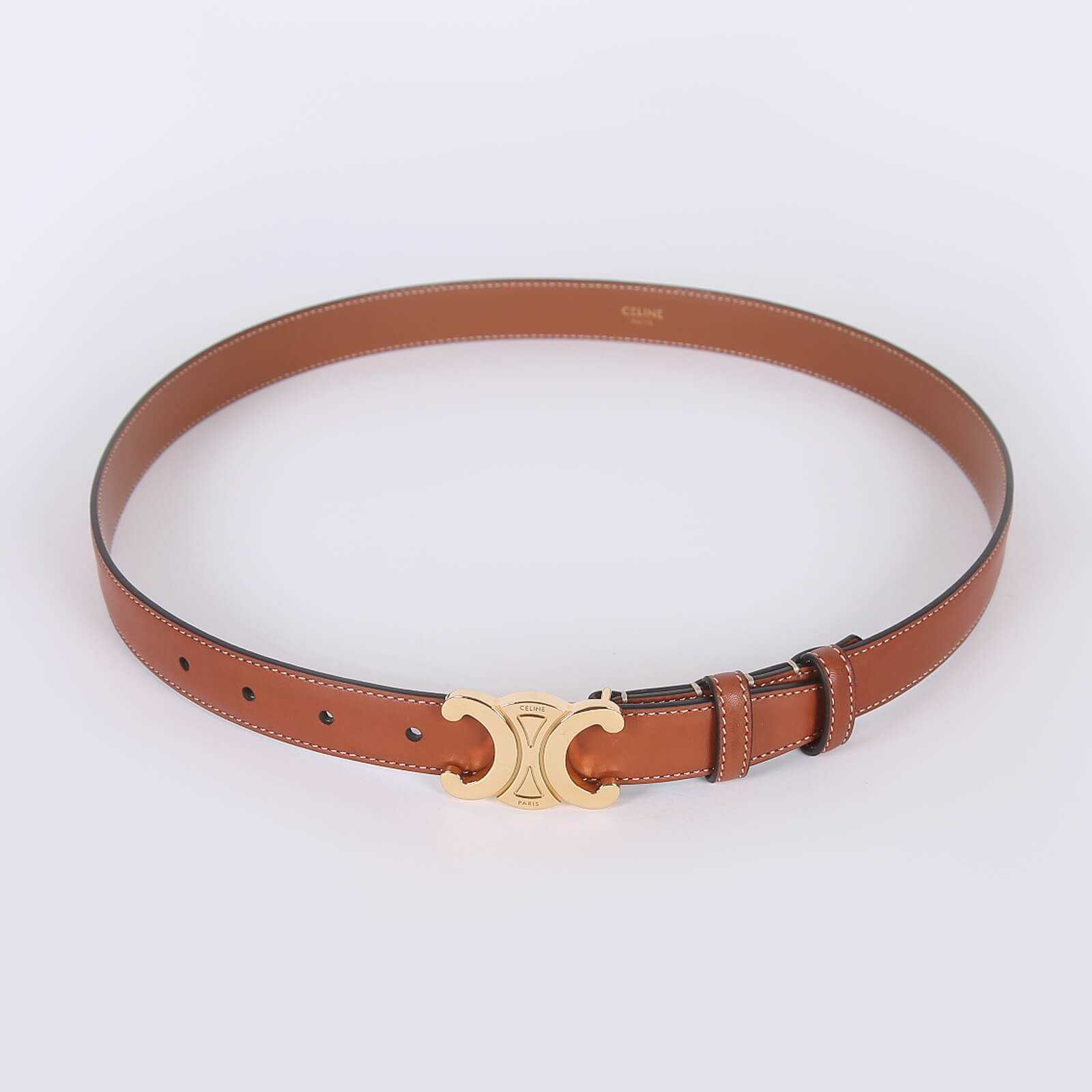 Cêlinë
Triomphe Medium Taurillon Natural Calfskin Belt Tan 85