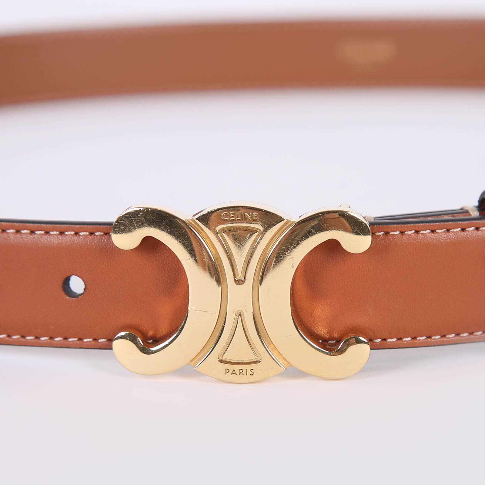 Cêlinë
Triomphe Medium Taurillon Natural Calfskin Belt Tan 85