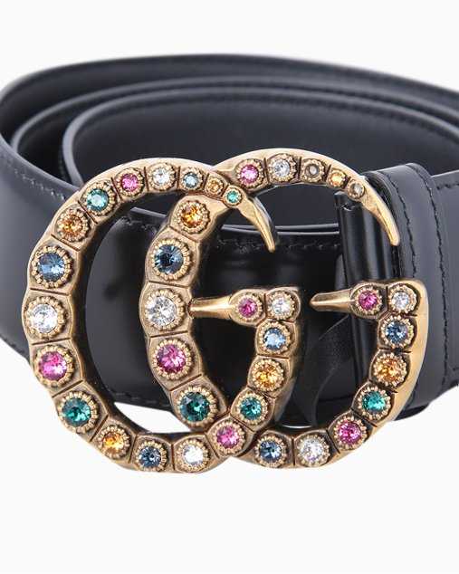 Cinto GG Crystal Double G Pretoria en cuir