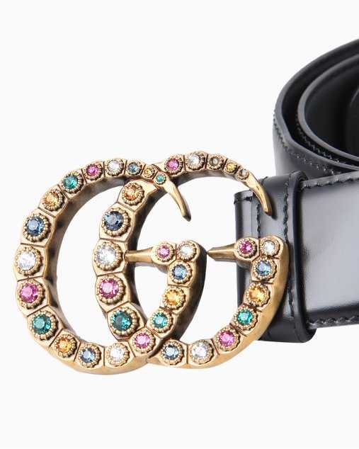 Cinto GG Crystal Double G Pretoria en cuir