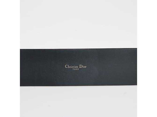 Diôr Ceinture large noire Diorquake en cuir