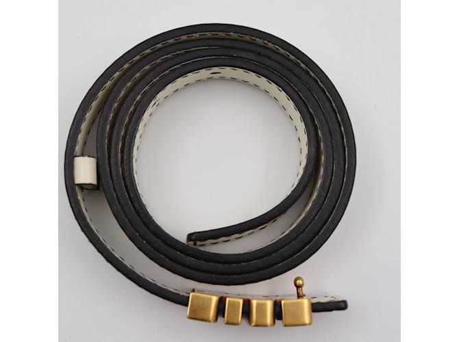 Ceinture de défense D-FENCE de Christian Diôr Doré Écru en cuir