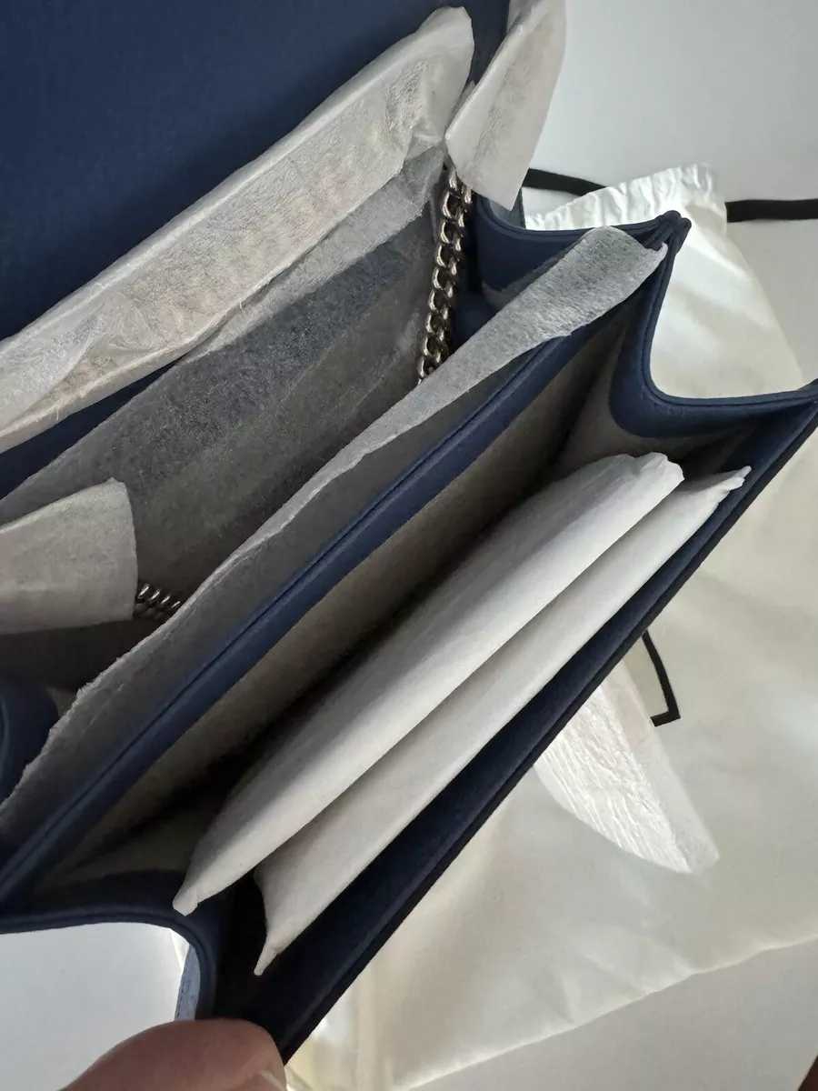 GG dollar veau bleu chaîne verrouillable sac à main