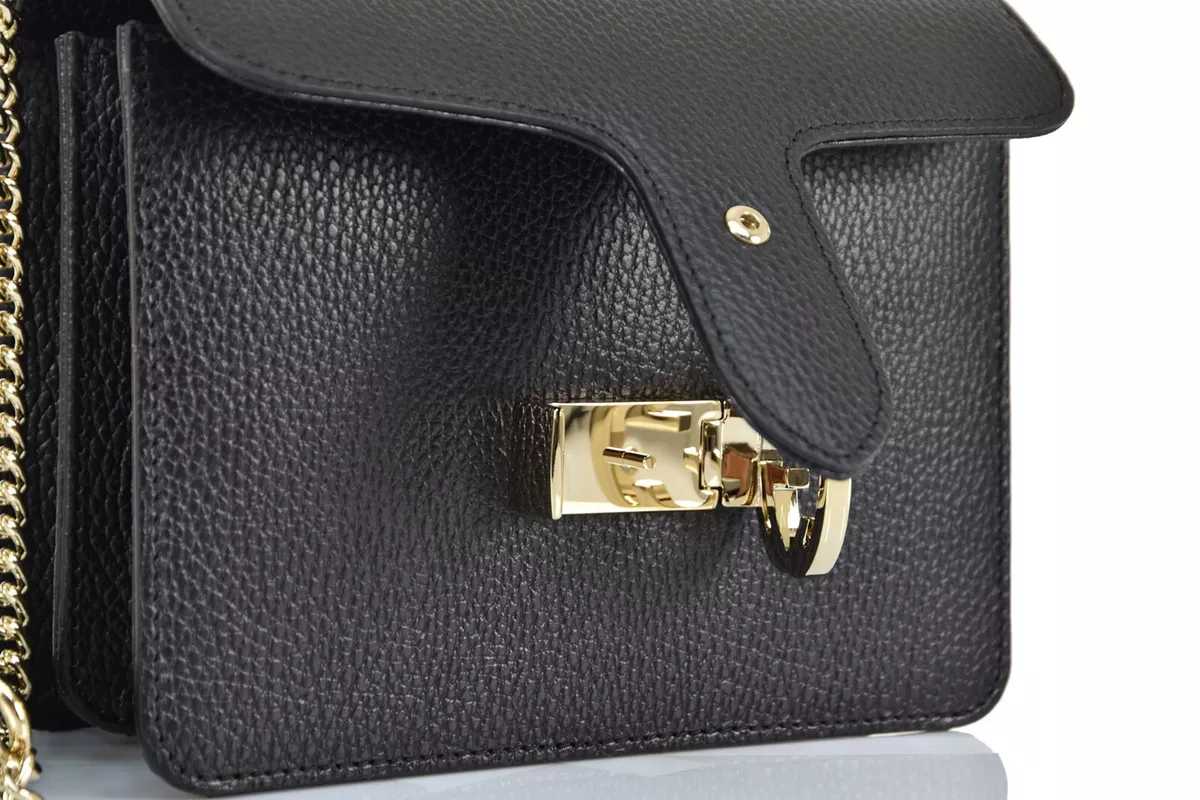 GG Borsa a Mano Nera Donna Pelle Dollar Calf Logo Mod.