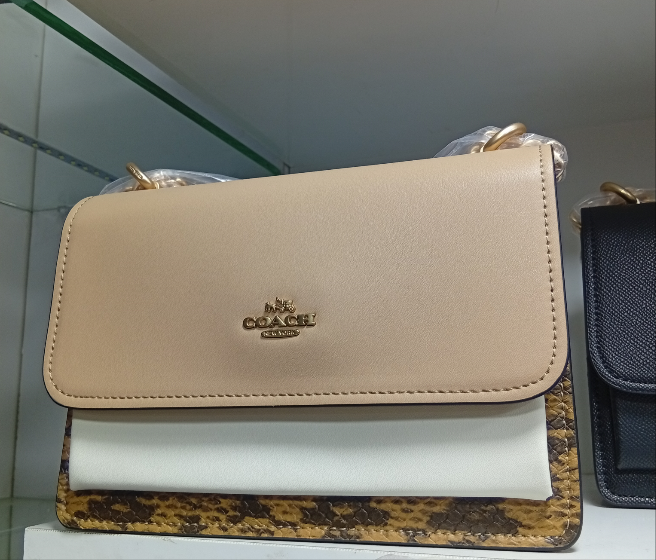 Co@ch Porté Croisé Klare En Toile Signature à Contraste De Couleur