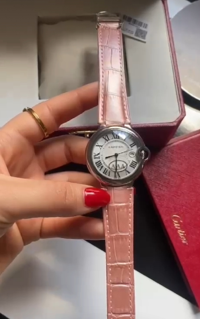 Cartier Women's WSBB0002 Ballon Bleu Pink Leather Watch