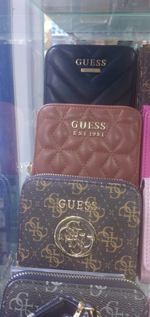 GÛESS portefeuille Elenia SLG Zip Around Wallet Cognac