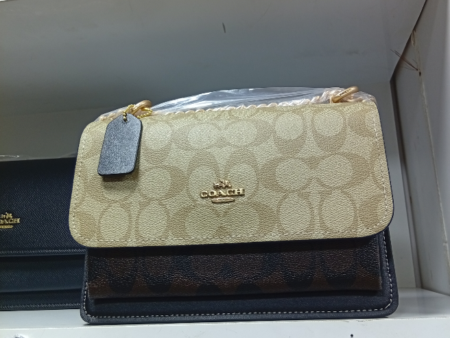 Co@ch Porté Croisé Klare En Toile Signature à Contraste De Couleur