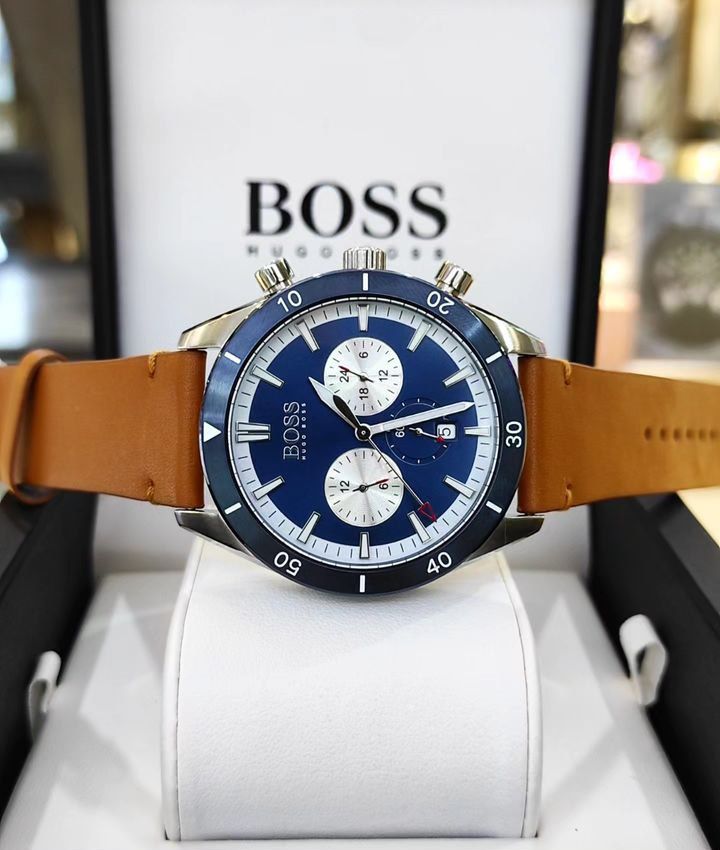 Hugô Bôss Santiago pour homme en cuir tabac