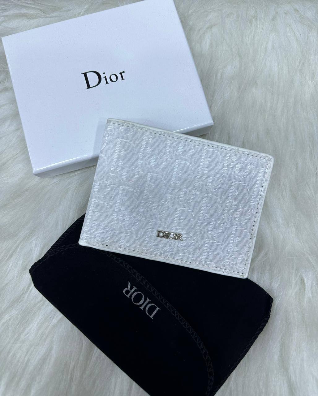 Di*r Men Wallet Gray &ior Oblique Galaxy Leather