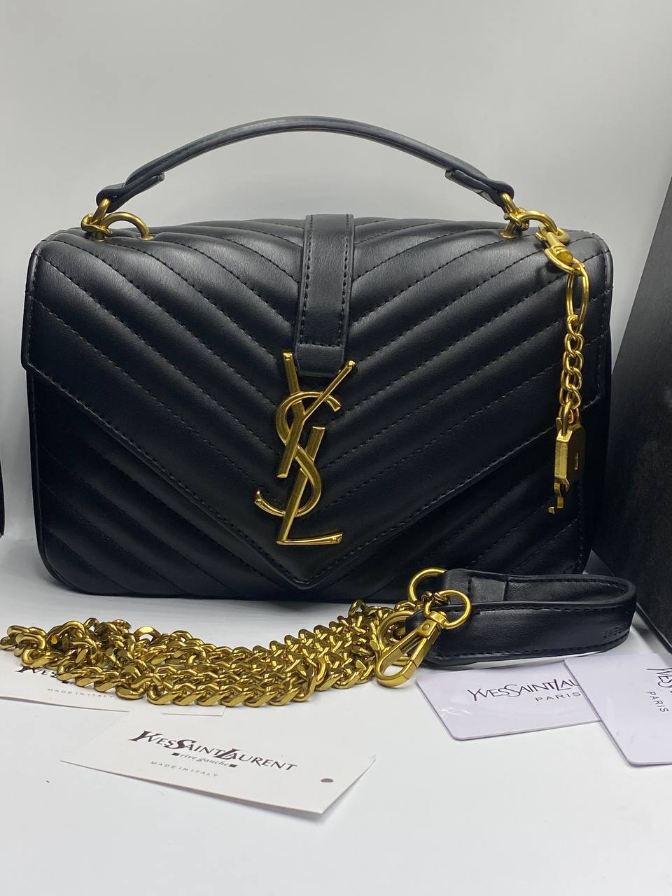 YSL Sac College Medium femme de coloris noir