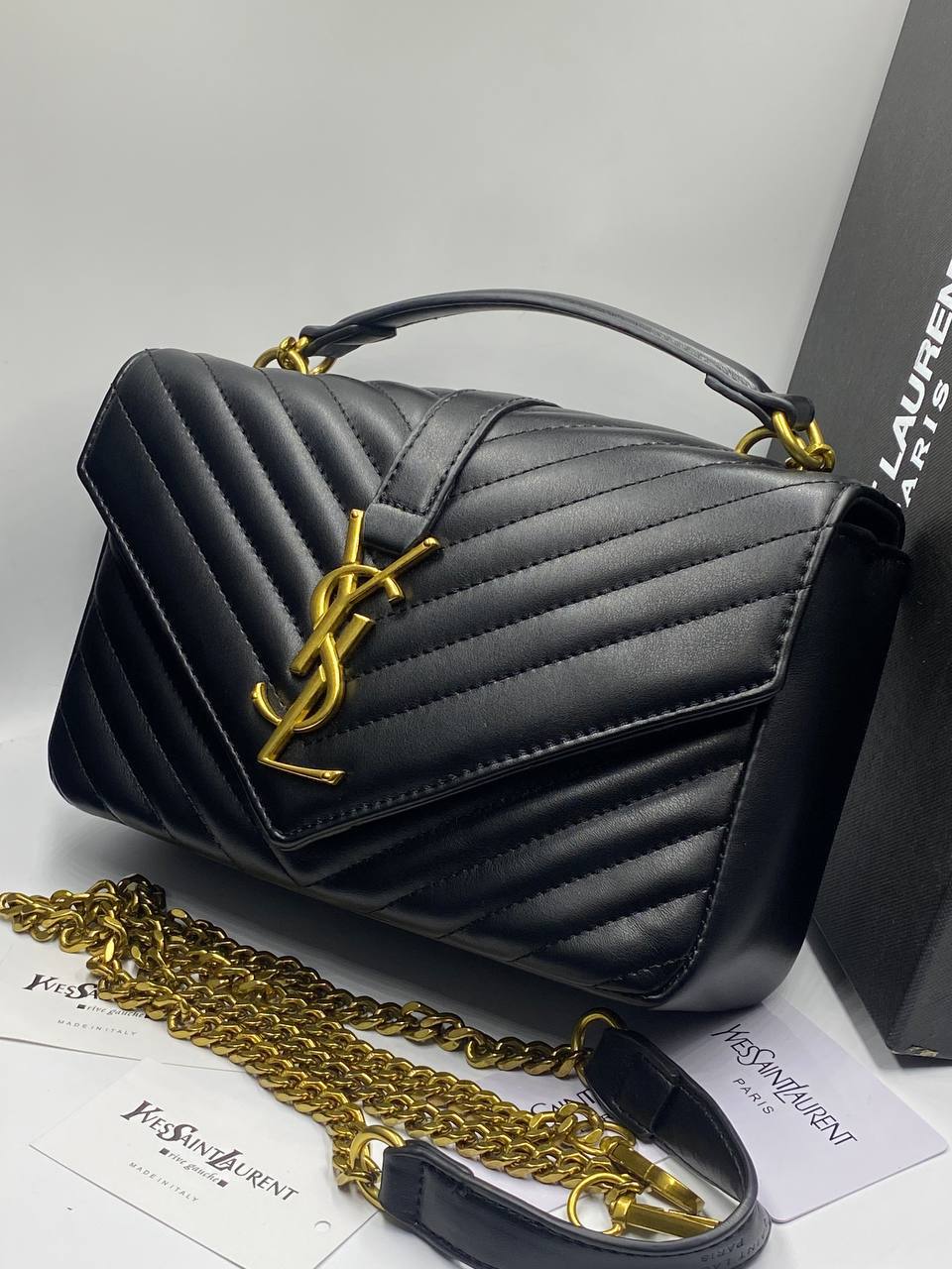 YSL Sac College Medium femme de coloris noir