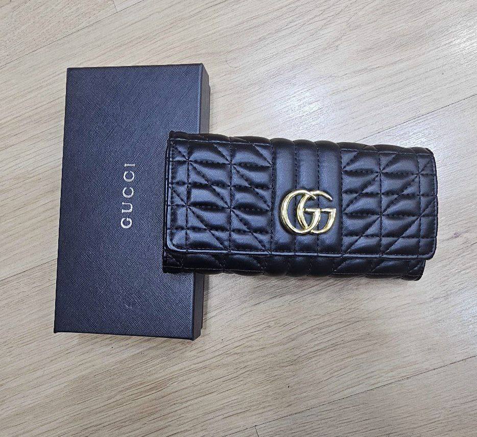 GG Marmont Black Pearl interlocking GG Continental Long Wallet