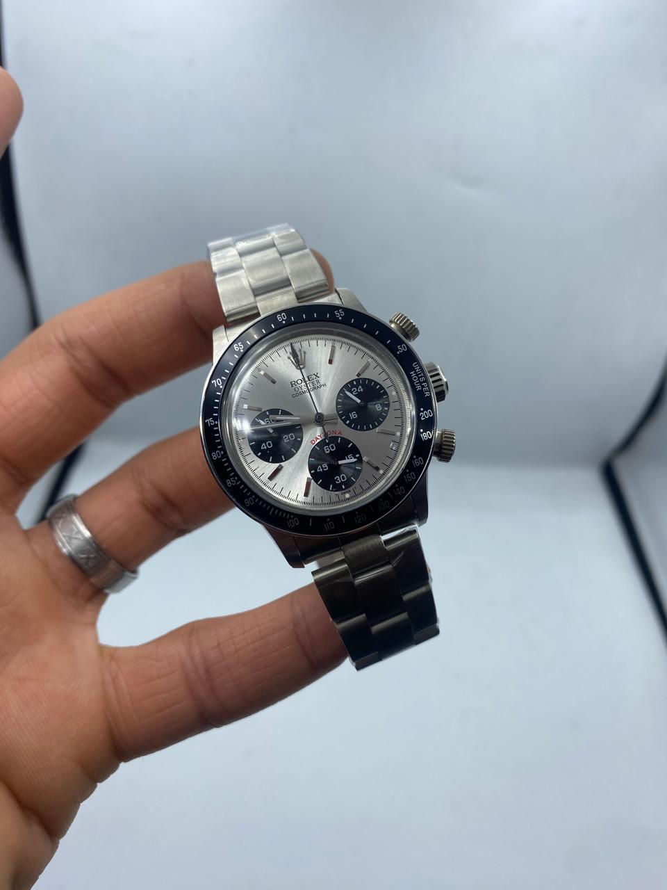 Grande montre à remontage manuel vintage RLX Daytona 6263 rouge en acier inoxy