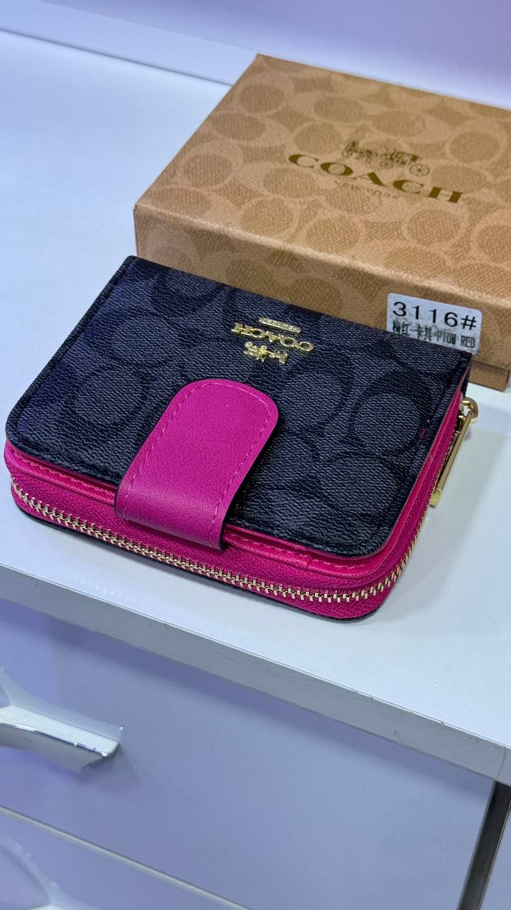 Co@ch Medium Corner Zip Wallet In Signature Canvas