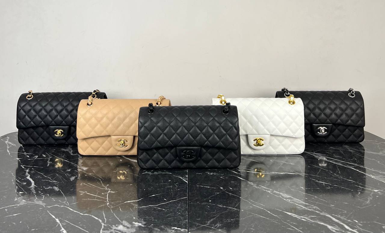 Ch@nel Sac à épaule caviar blanc