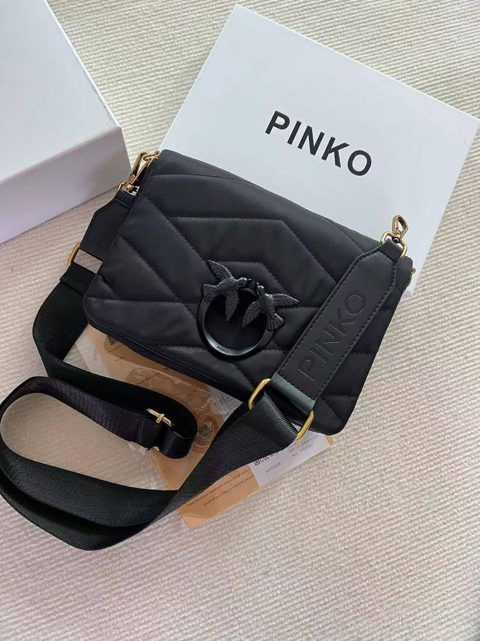 Pinkô Love Click Puff Baby Recycled Nylon Puzzle Quilt, Sac Femme