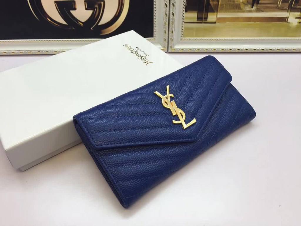 S@int L@urent Portefeuille long Yves bleu marine foncé