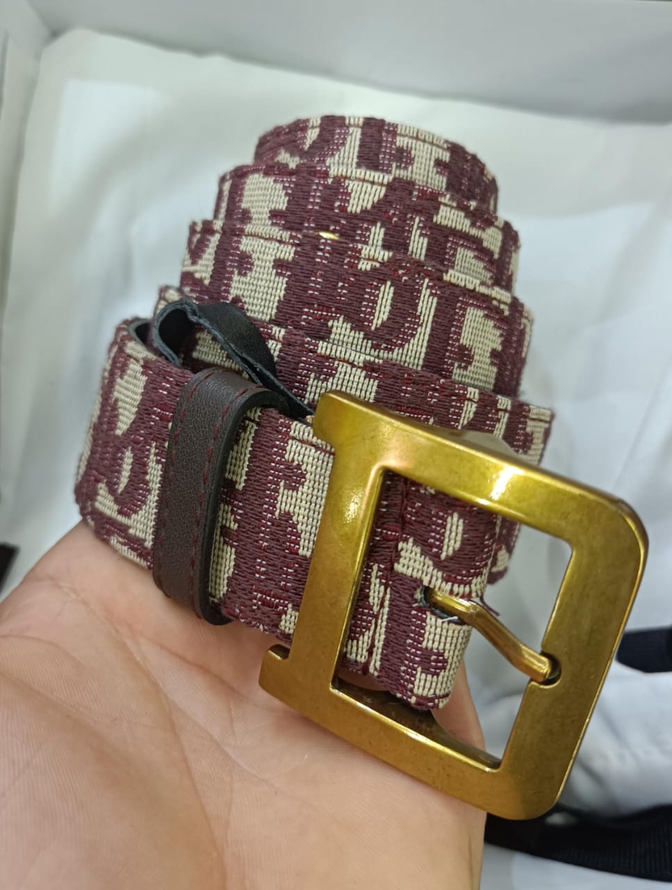 Di*r
Ceinture 80 Diorquake Dior Toile rouge en cuir