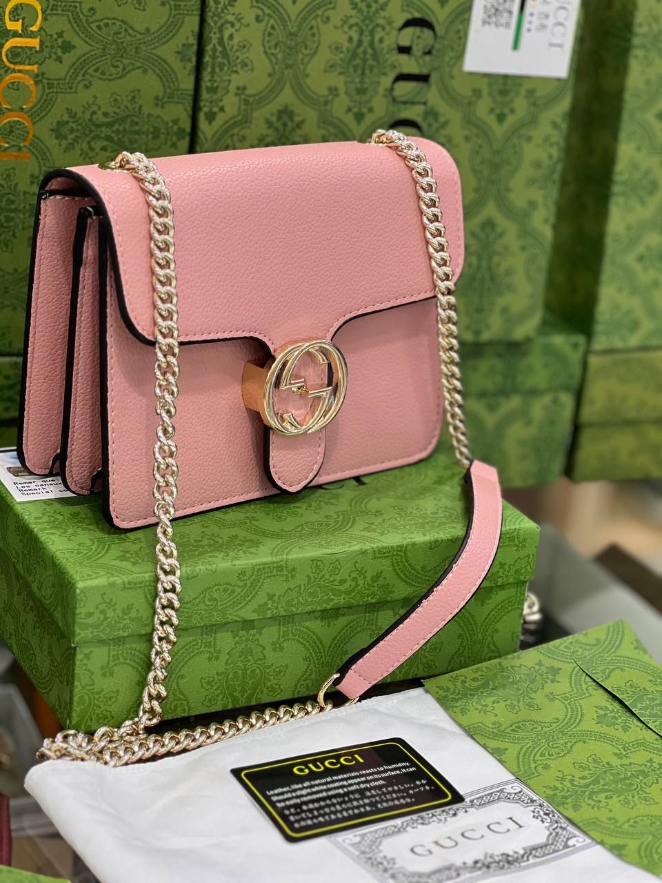 GG Sac à bandoulière imbriqué rose