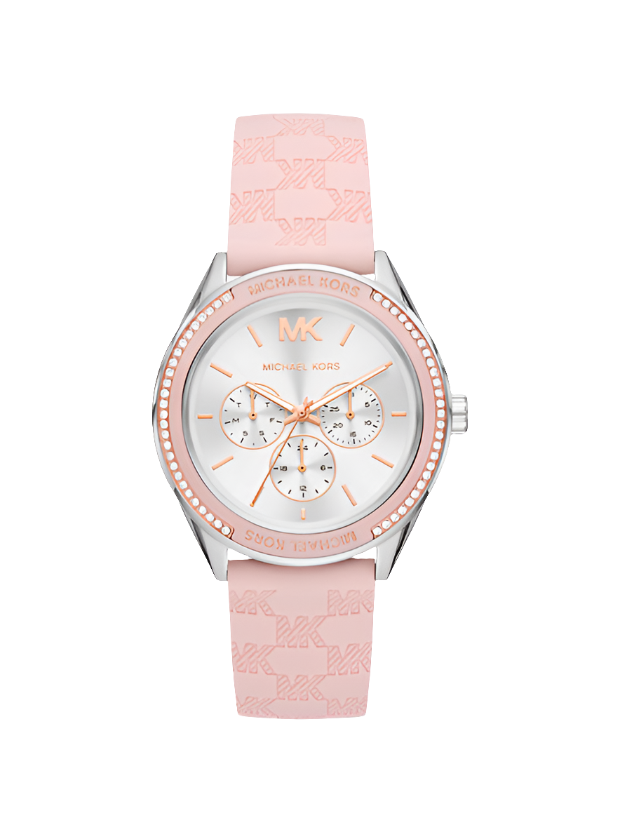 Michael Kors Outlet
Montre Jessa surdimensionnée argentée à bracelet en silicone gaufré