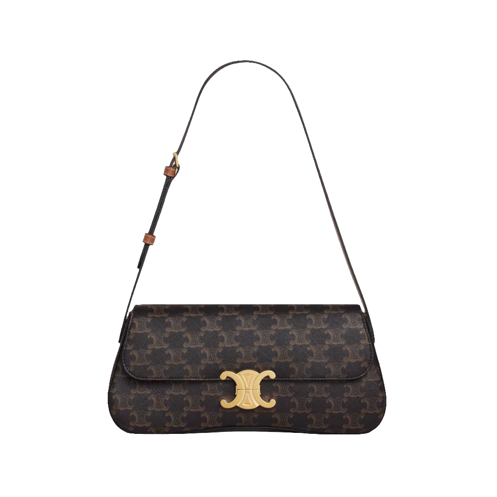 CÊLINË MEDIUM LOLA BAG in Triomphe Canvas and Calfskin