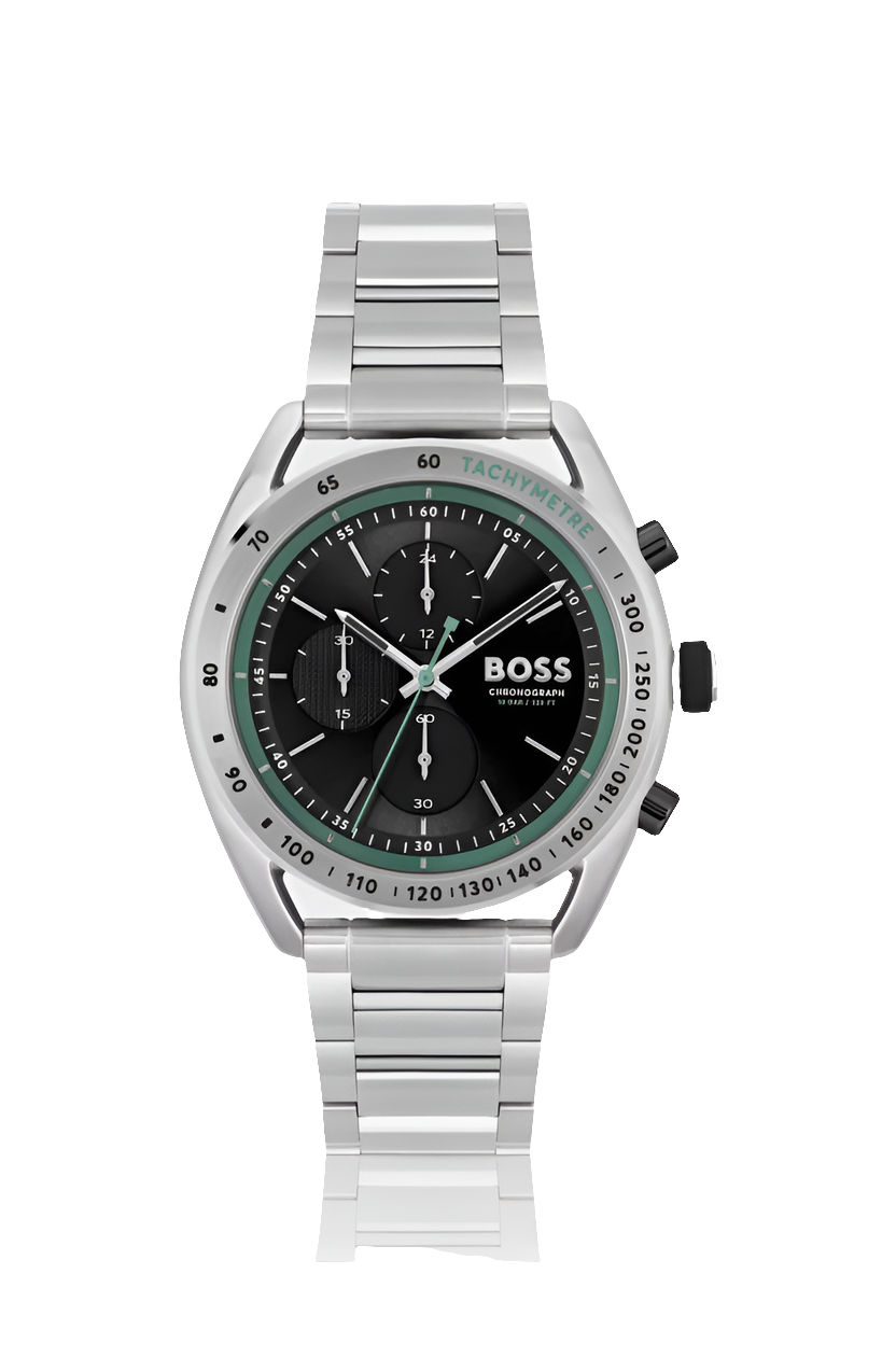 Bôss Montre chronographe avec sous-cadrans et bracelet à maillons