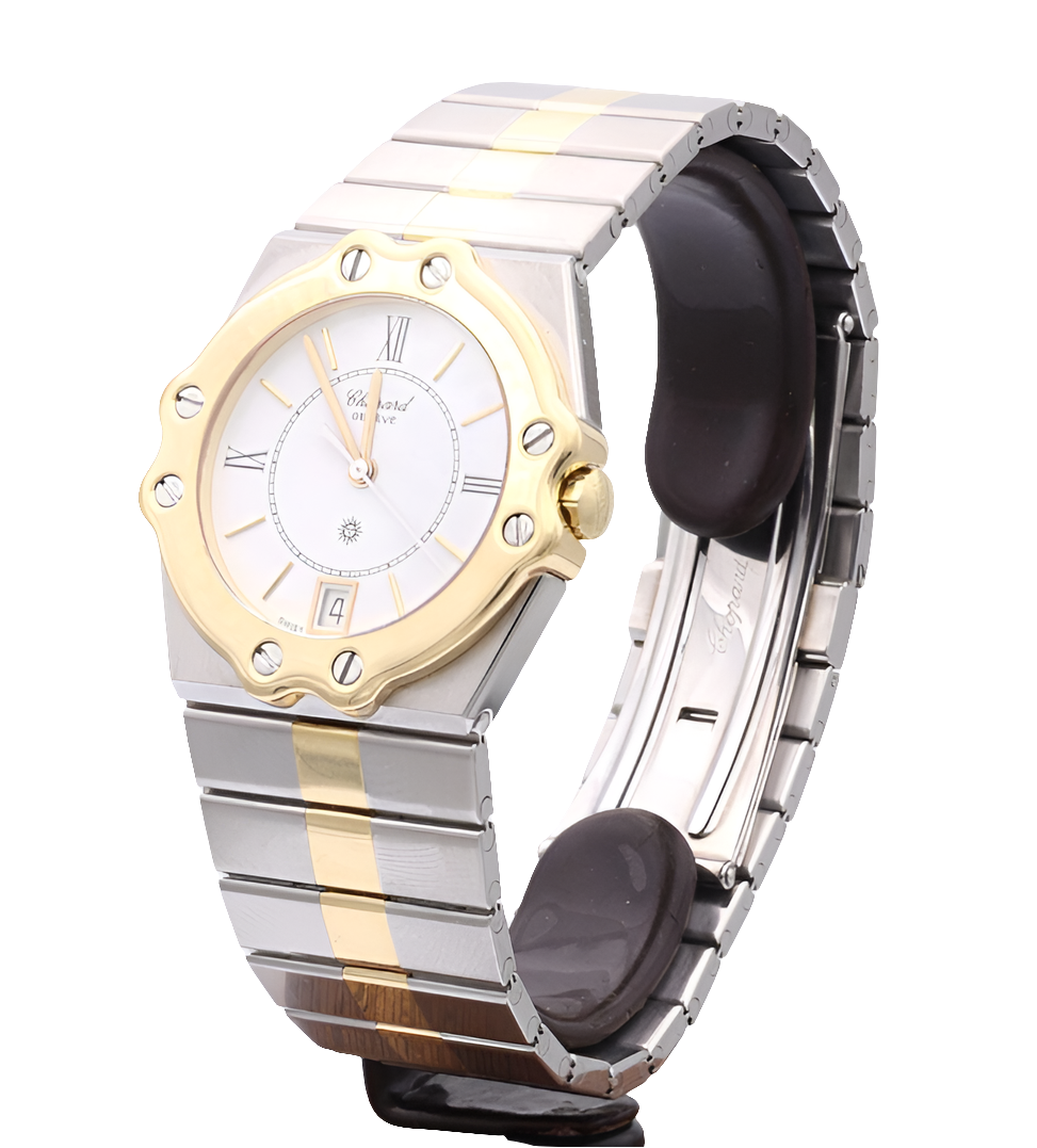 Montre unisexe Chopard St. Moritz 8023 en acier inoxydable 18 carats/or jaune