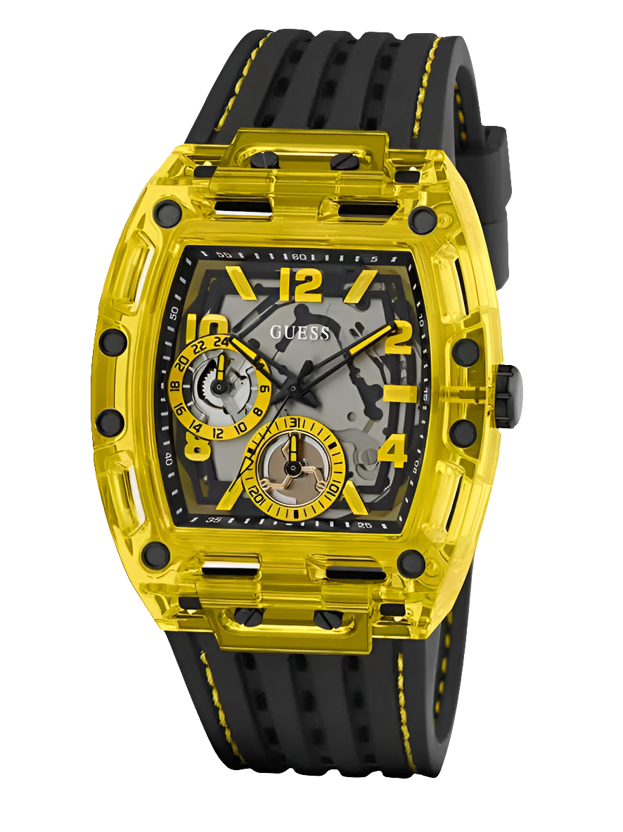 GSS Mens Black Yellow Multi-function Watch