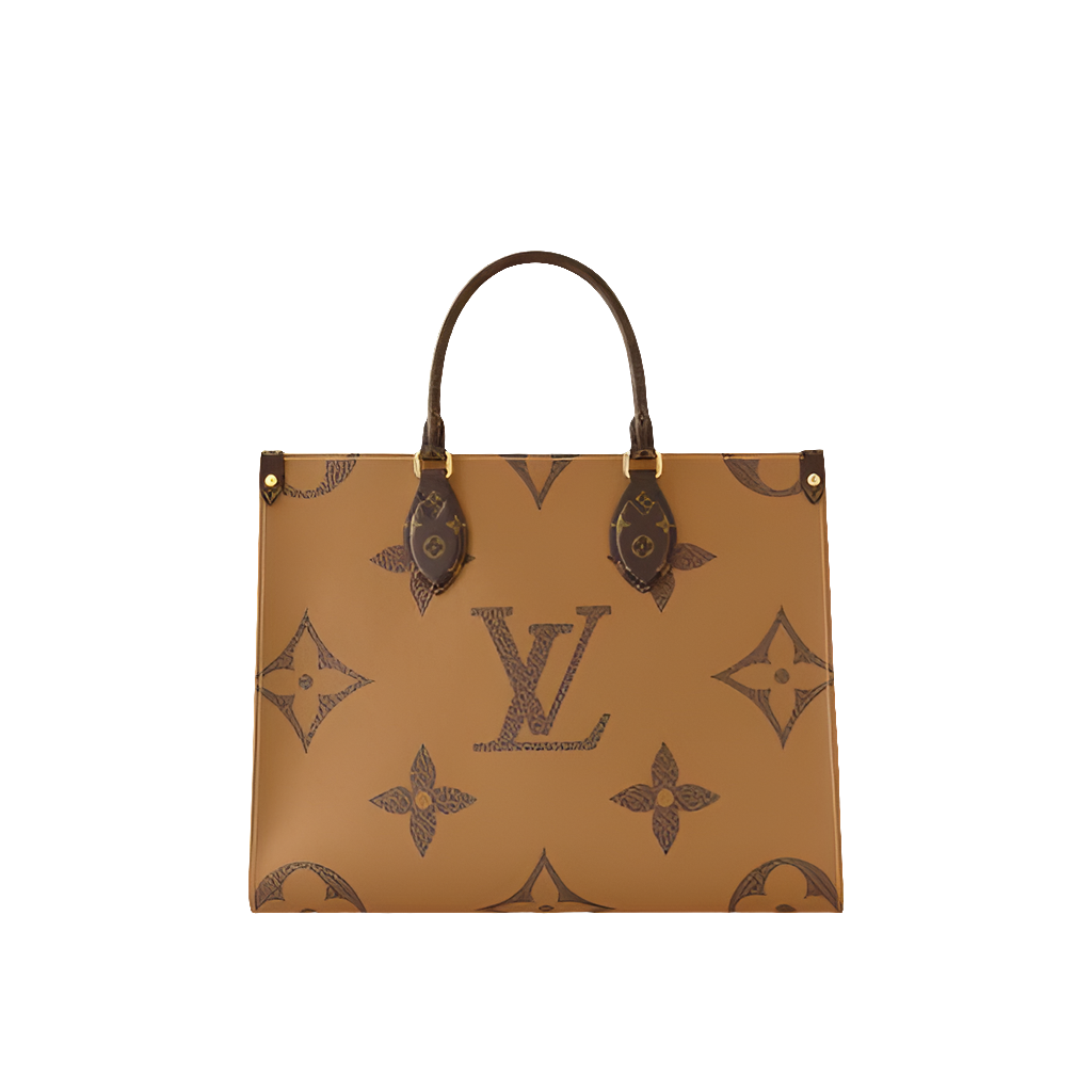 LV Monogram Reverse Tote Bag Red en cuir