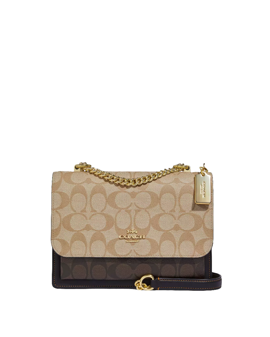 Co@ch Porté Croisé Klare En Toile Signature à Contraste De Couleur