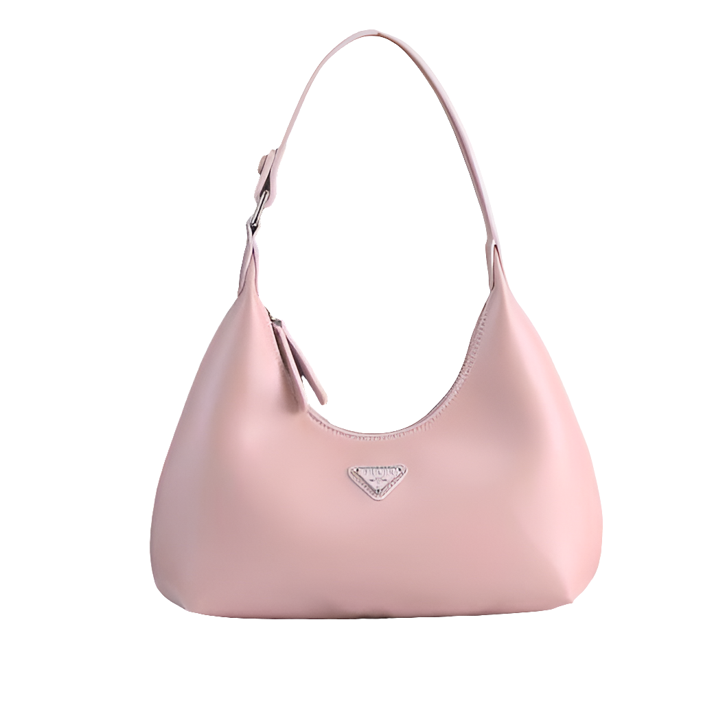 Pr@da Sac à main baguette pour femme en cuir