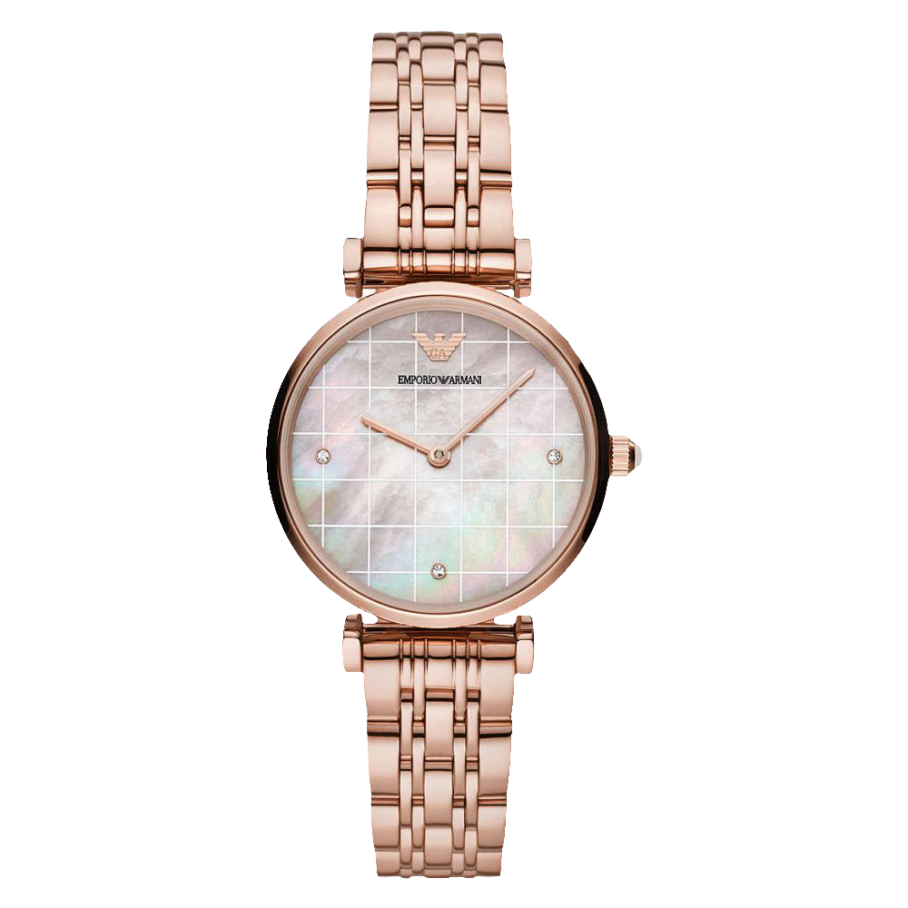 Emporio Armani AR11385 Two-Hand Rose Gold-Tone Stainless Steel Watch