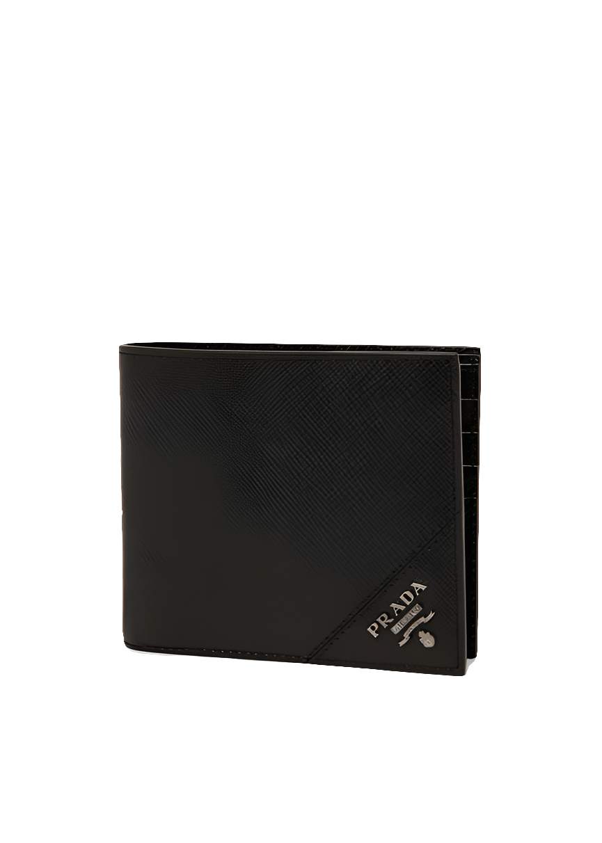 Pr@da
logo plaque bi-fold wallet