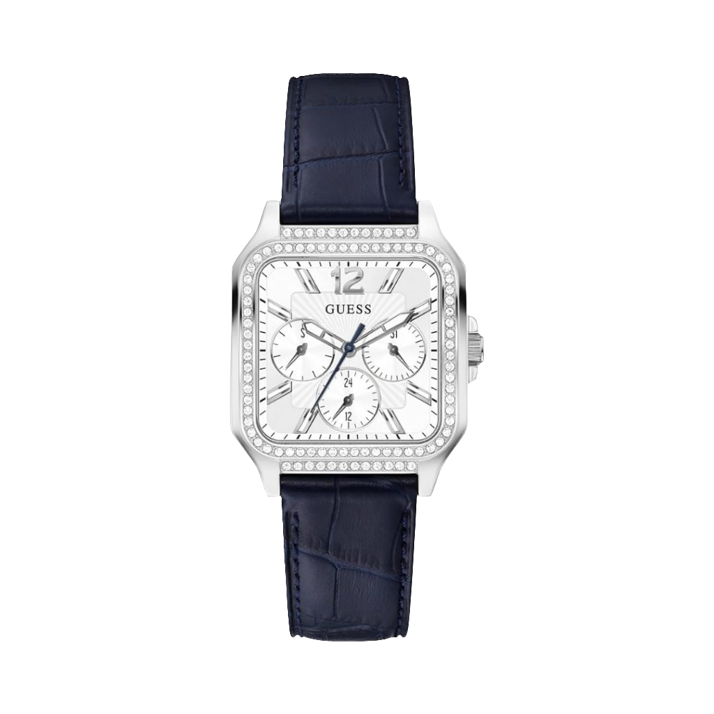 GÛESS – Montre Gûess Silver Tone Femmes – Bleu marine