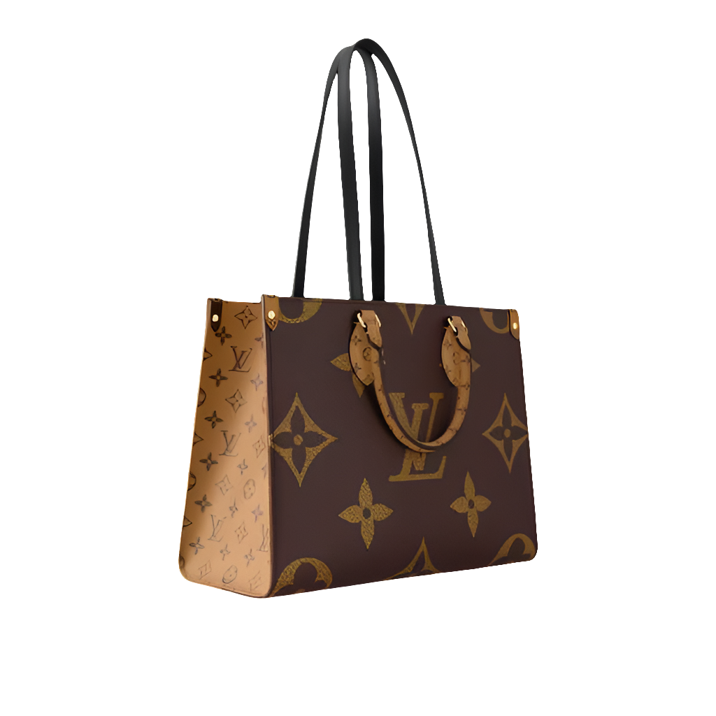 LV Monogram Reverse Tote Bag Red en cuir