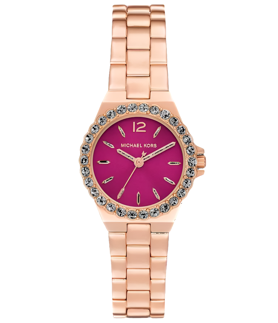 MK Lennox MK7396, Magenta Dial, Rose Gold Steel Bracelet