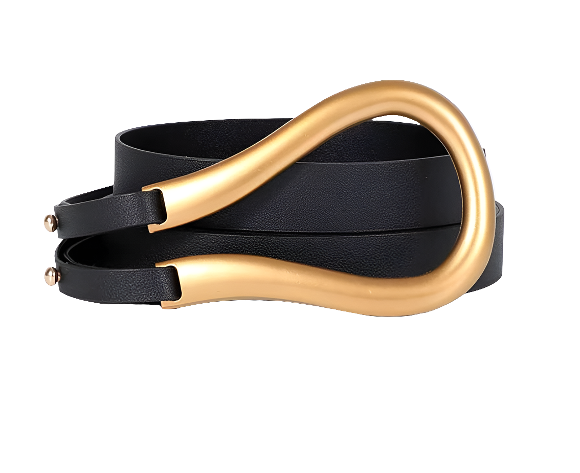 Bôttëga Vênëta Ceinture fer à cheval noire en cuir