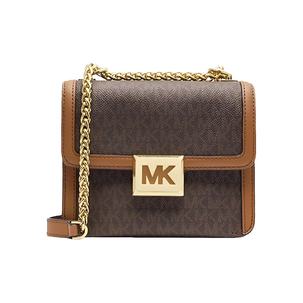 MK Sonia Leather Crossbody Bag, Shoulder Bag Small Size Women's Brown