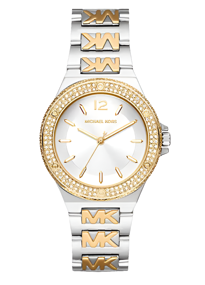 Michael Kors Lennox Pavé Two-Tone Logo Watch
