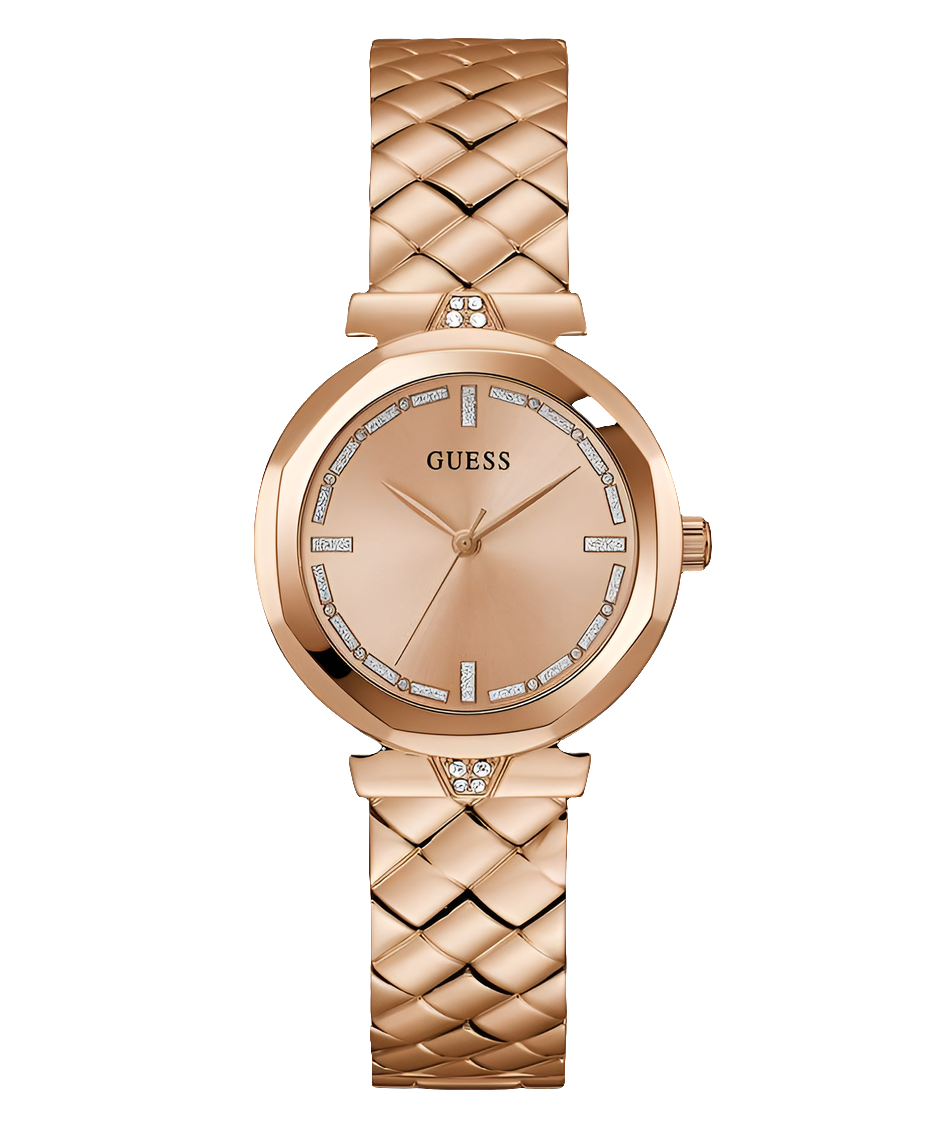 GUESS Ladies Rose Gold Tone Analog Watch