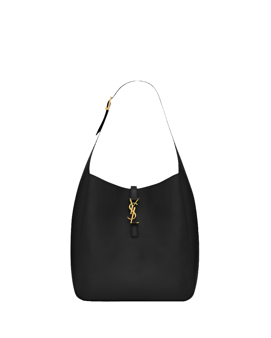 YSL SOUPLE GRAINÉ En CUIR NOIR