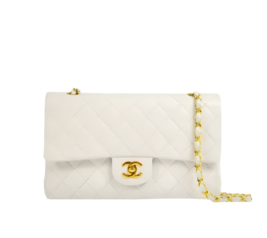 Ch@nel Sac à épaule caviar blanc