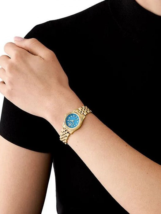 Michael Kors pour femme Petite Lexington Pavé Gold-Tone Watch, MK4813