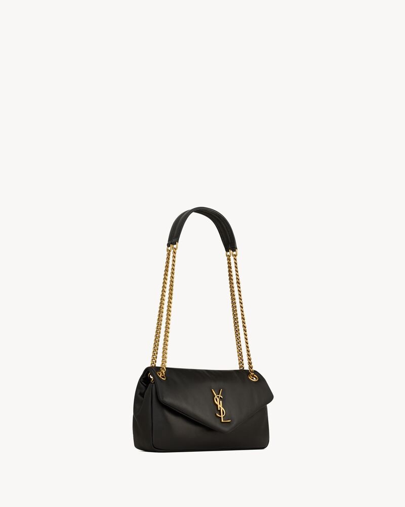 YSL CALYPSO SMALL D'AGNEAU PLONGÉ
BLACK