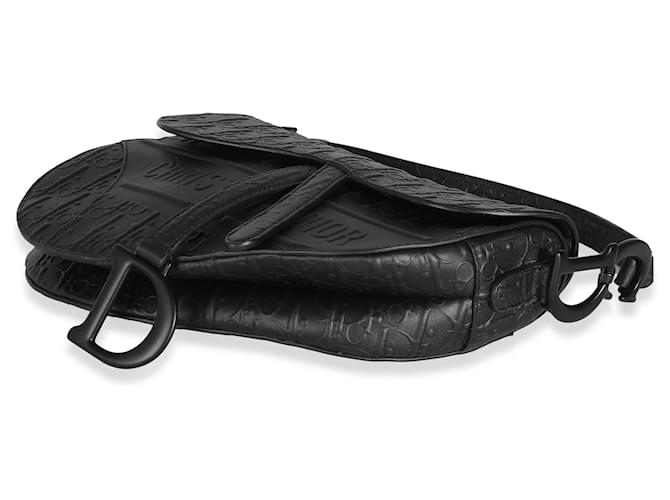 Christian Di*r Sac à dos moyen de veau noir oblique embossé
