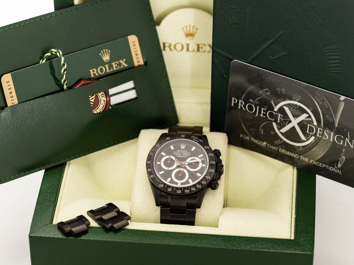 Rolex Cosmograph Daytona 40 mm, revêtement PVD (post-vente), cadran noir