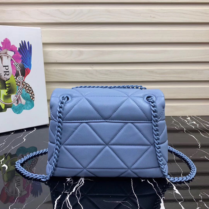 Pr@da Spectrum Small Bag In Sky Blue Nappa Leather