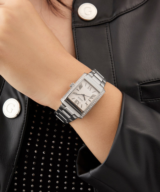GUESS Ladies Silver Tone Analog Watch
27mm