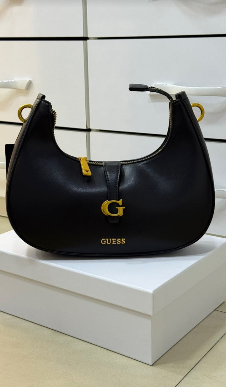 Sac porté épaule noir Kuba avec fermeture zippée sur le dessus